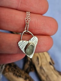Image 5 of Ready to ship! 'Heart of 1000 oceans ' - pale blue cornish Seaglass in Sterling Silver Heart