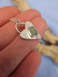 Image 4 of Ready to ship! 'Heart of 1000 oceans ' - pale blue cornish Seaglass in Sterling Silver Heart