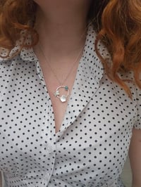 Image 3 of Ready to ship! 'Garden Dreams ' - Sterling Silver butterfly and flower hoop Necklace 