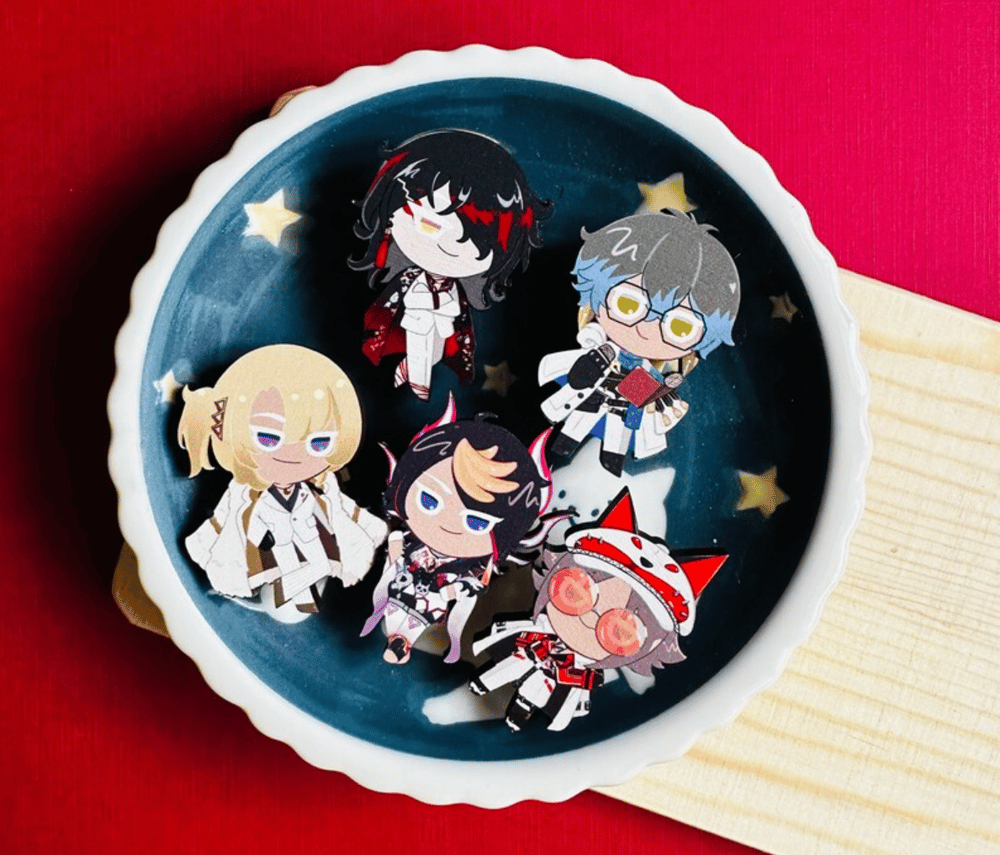 Image of NijiEN x CRK Wooden Pins [Final Stock]