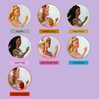 Image 4 of Drop necklace and drop earrings with ring set - 80s Barbie style