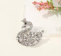 Diamond Swan Brooch