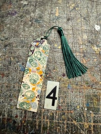 Image 5 of SECONDS one-of-a-kind wooden hand marbled bookmark with tassel YOU CHOOSE