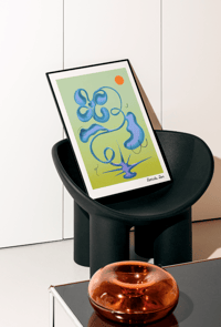 Image 2 of Dancing Flower Poster - BLUE