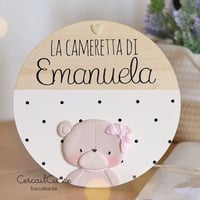 Targhetta Cameretta Personalizzata - Collezione "Orsetti" (20 cm)