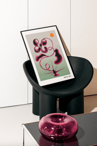 Image 1 of Dancing Flower Poster - BLACK