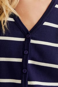 Image 3 of Chaleco de rayas marino y blanco