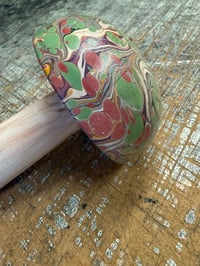 Image 2 of Second Quality Hand Marbled one-of-a-kind Wooden Marbled Toadstool