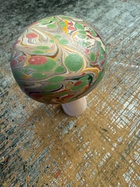 Image 3 of Second Quality Hand Marbled one-of-a-kind Wooden Marbled Toadstool