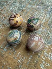 Image 1 of 4 x second quality Hand Marbled wooden knobs