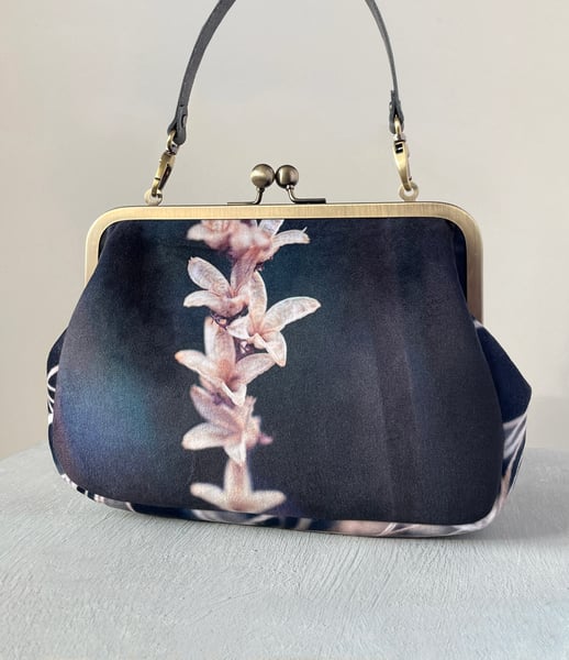 Image of Twiggery, velvet clutch bag with handle - roomier size