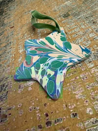 Image 2 of One-of a-kind Hand Marbled Ceramic Stars - 1 available on sale 
