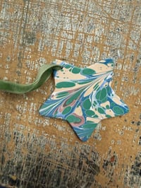 Image 3 of One-of a-kind Hand Marbled Ceramic Stars - 1 available on sale 
