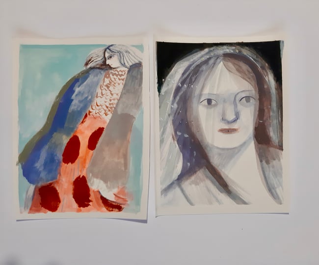 Frills  ~ Original painting on paper