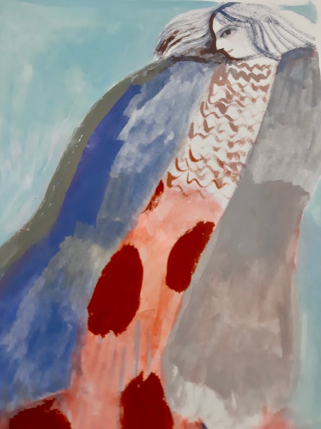 Frills  ~ Original painting on paper