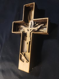 Image 3 of Jesus on the cross layered art