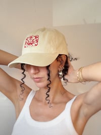 Image 1 of Embroidered Cap — red oyster