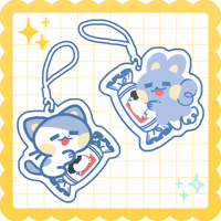 Image 1 of white rabbit jasper & mocha ✨ mini epoxy acrylic phone charm