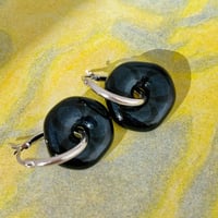 Dark Blue Glass Earrings 