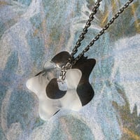White Glass Pendant Necklace