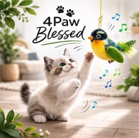 Image 3 of Juguete Interactivo para Gatos – Pajarito con Sonido Realista y Cordón para Colgar