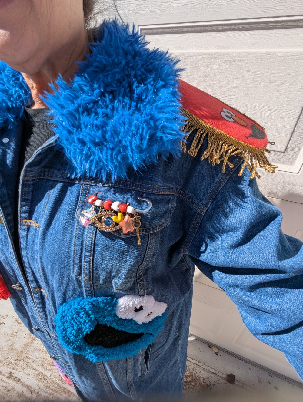 Image of Raised on Sesame Street Denim Jacket 