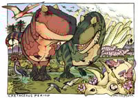 Image 1 of Cretaceous Period Tyrannosaurs Print