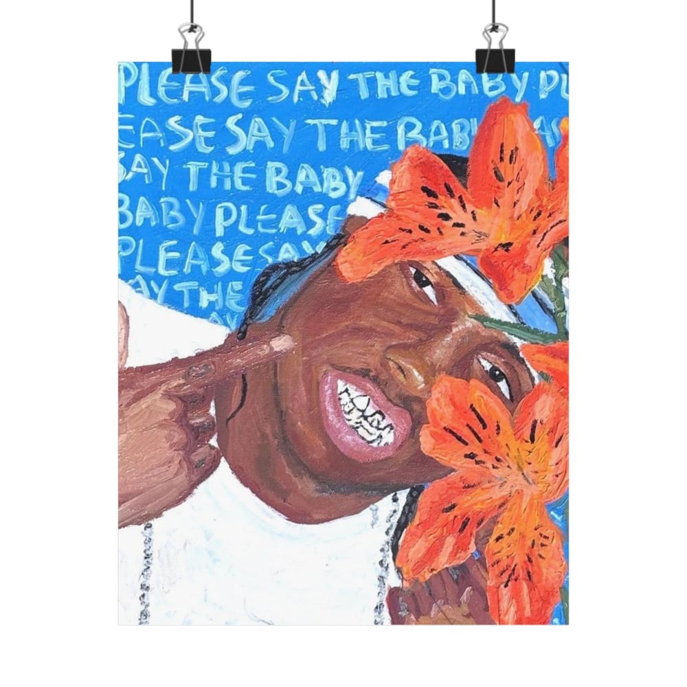 Image of Matte Poster — "Please Say the Baby" Floral Portrait Art Print