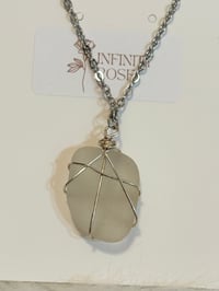 Image 3 of White criss cross sea glass necklace