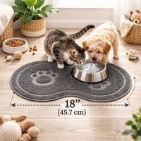 Image 4 of Combo Área de Comida para Mascotas – Alfombra Antideslizante + 2 Platos