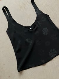 Image 1 of Floral Bias Cut Top — Black Viscose
