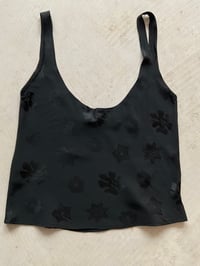 Image 4 of Floral Bias Cut Top — Black Viscose