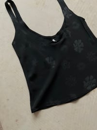 Image 5 of Floral Bias Cut Top — Black Viscose