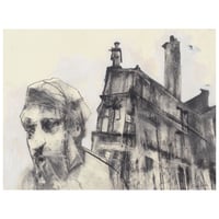 Image 1 of Panel - Charcoal and Acrylic Paint on Paper 