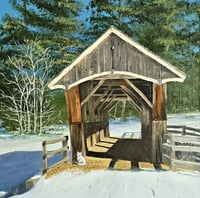 Image 3 of Wason Pond Covered Bridge - 12" x 16"