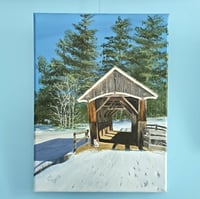 Image 4 of Wason Pond Covered Bridge - 12" x 16"