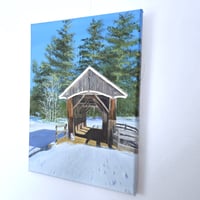 Image 5 of Wason Pond Covered Bridge - 12" x 16"