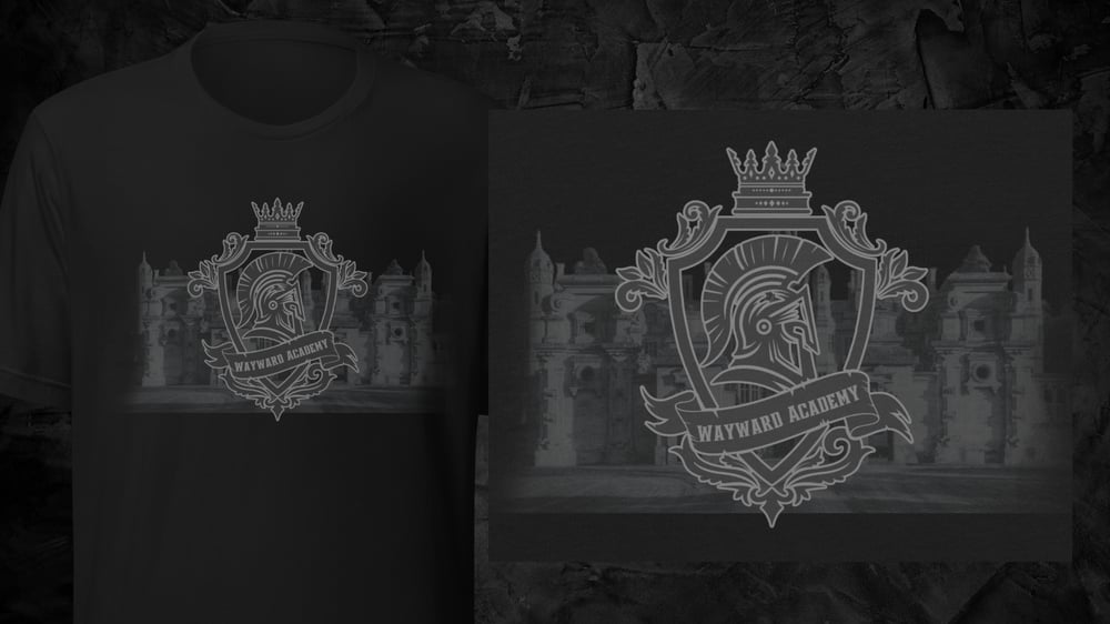 Image of Officially licensed Kings of Wayward logo with building Unisex t-shirt