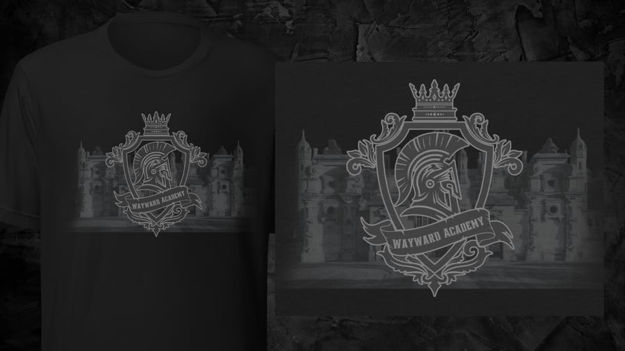Image of Officially licensed Kings of Wayward logo with building Unisex t-shirt