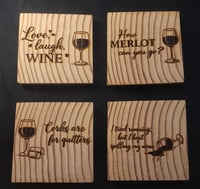 Image 2 of Wine lovers wooden coasters