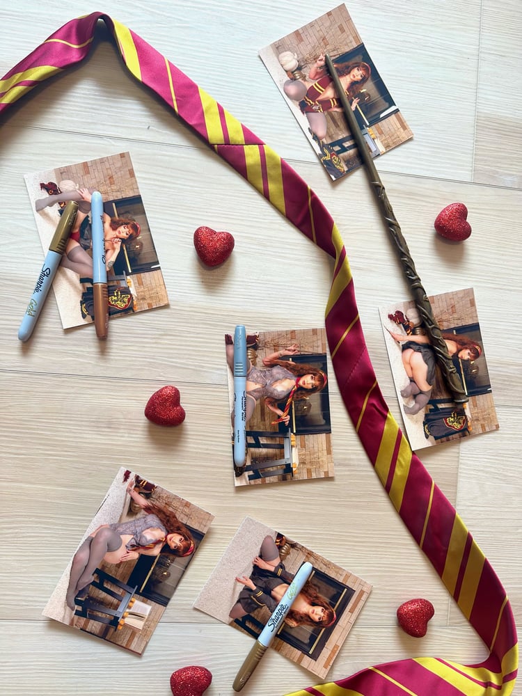 Image of Hermione cosplay signed 4x6 bundle (6 photos)