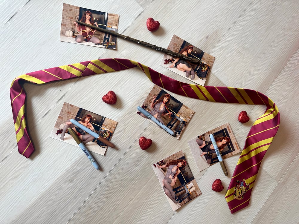 Image of Hermione cosplay signed 4x6 bundle (6 photos)
