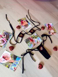 Image 1 of Worn Valentines microkini and signed 4x6s