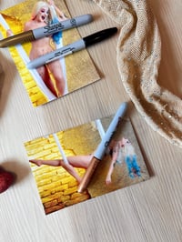 Image 4 of Worn Harley Quinn fishnets and signed 4x6s