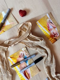 Image 5 of Worn Harley Quinn fishnets and signed 4x6s