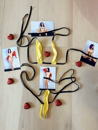 Image 1 of Worn Faye Valentine microkini and signed 4x6s