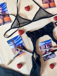 Image 2 of Worn fishnet stockings and top from Hinata shoot and signed 4x6s