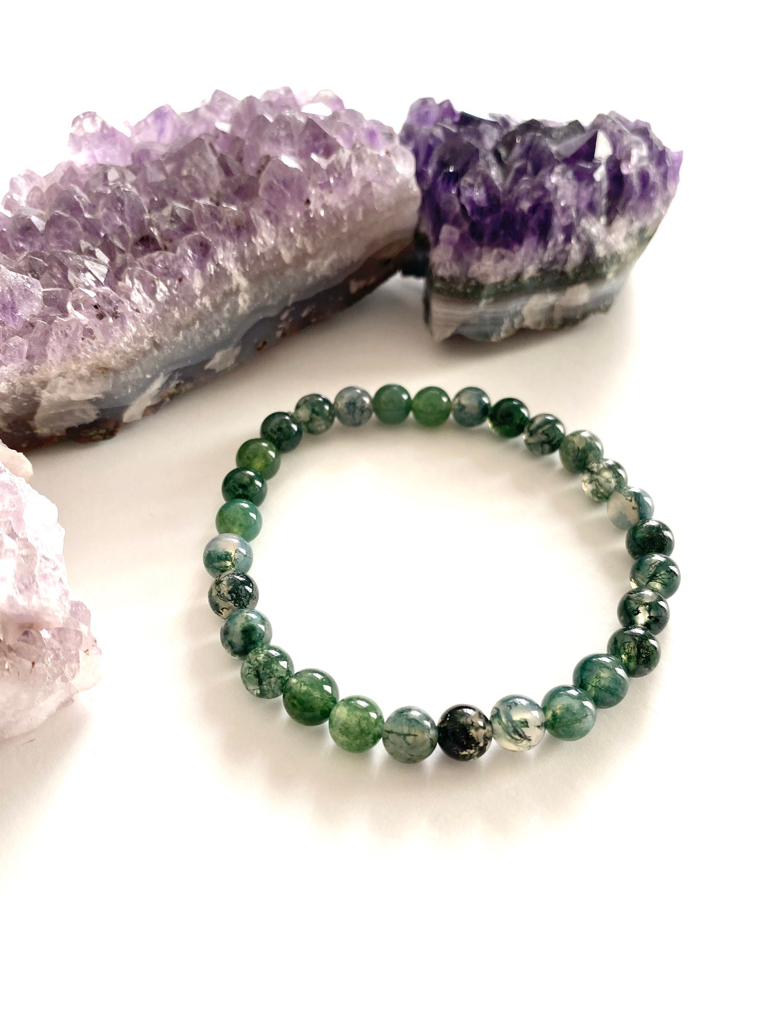 Image of Moss Agate Stacking Bracelet