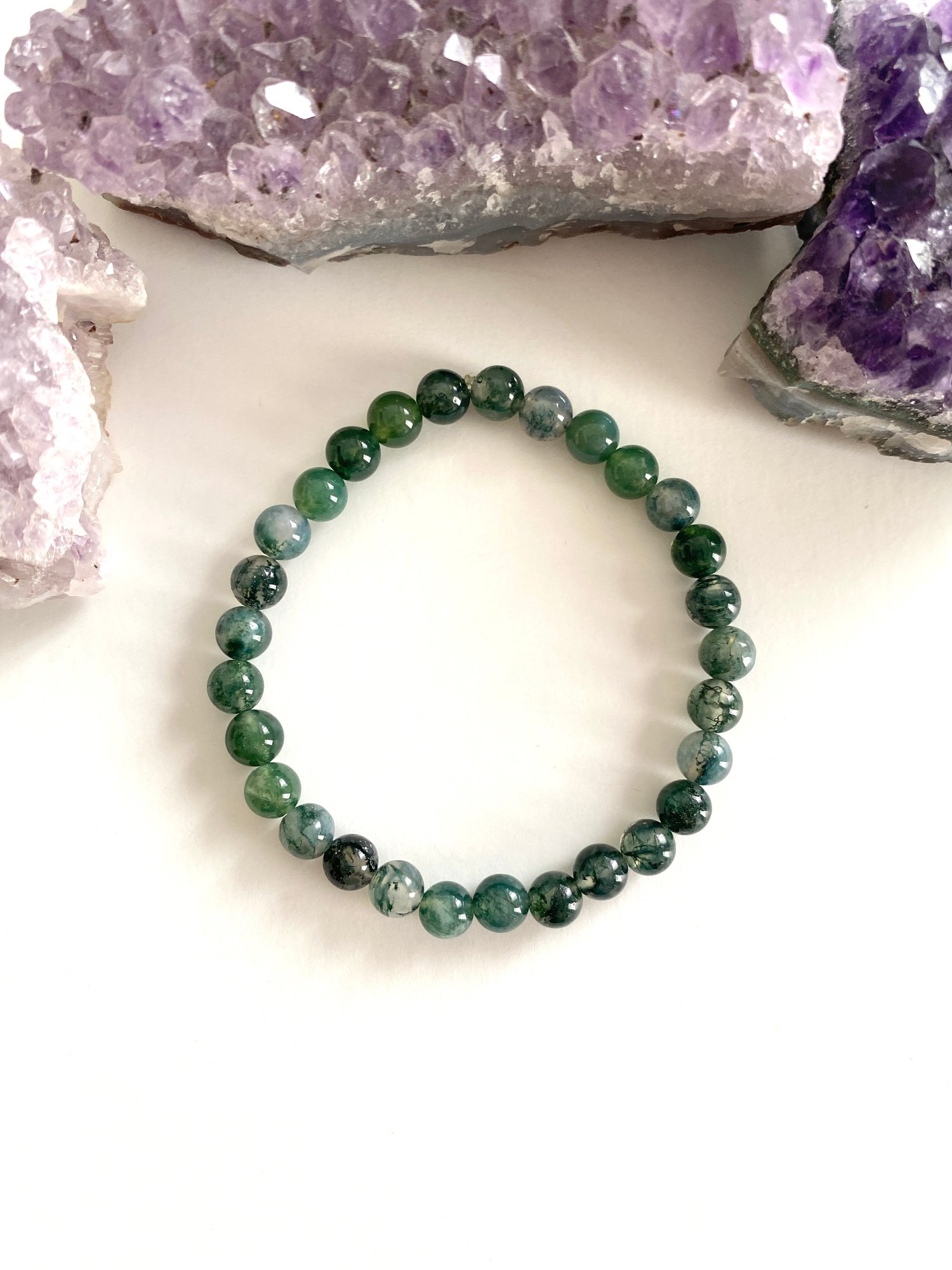 Image of Moss Agate Stacking Bracelet
