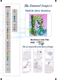 Image 4 of Merkitten with Tiki Full Size Diamond Painting by Miss Fluff